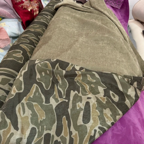07 迷彩双面丝绒面料5米价衣服外套裙子手工沙发布都可以做
