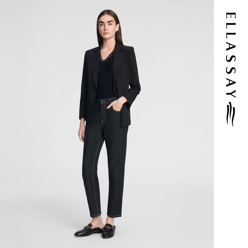 ELLASSAY歌力思经典简约大气一粒扣西装女EWE353T04600