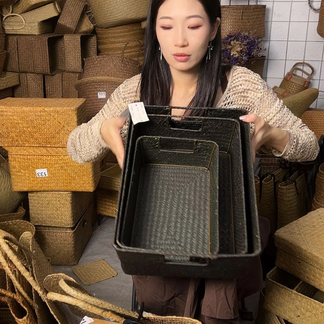 编织带草编包/草编收纳盒微瑕疵