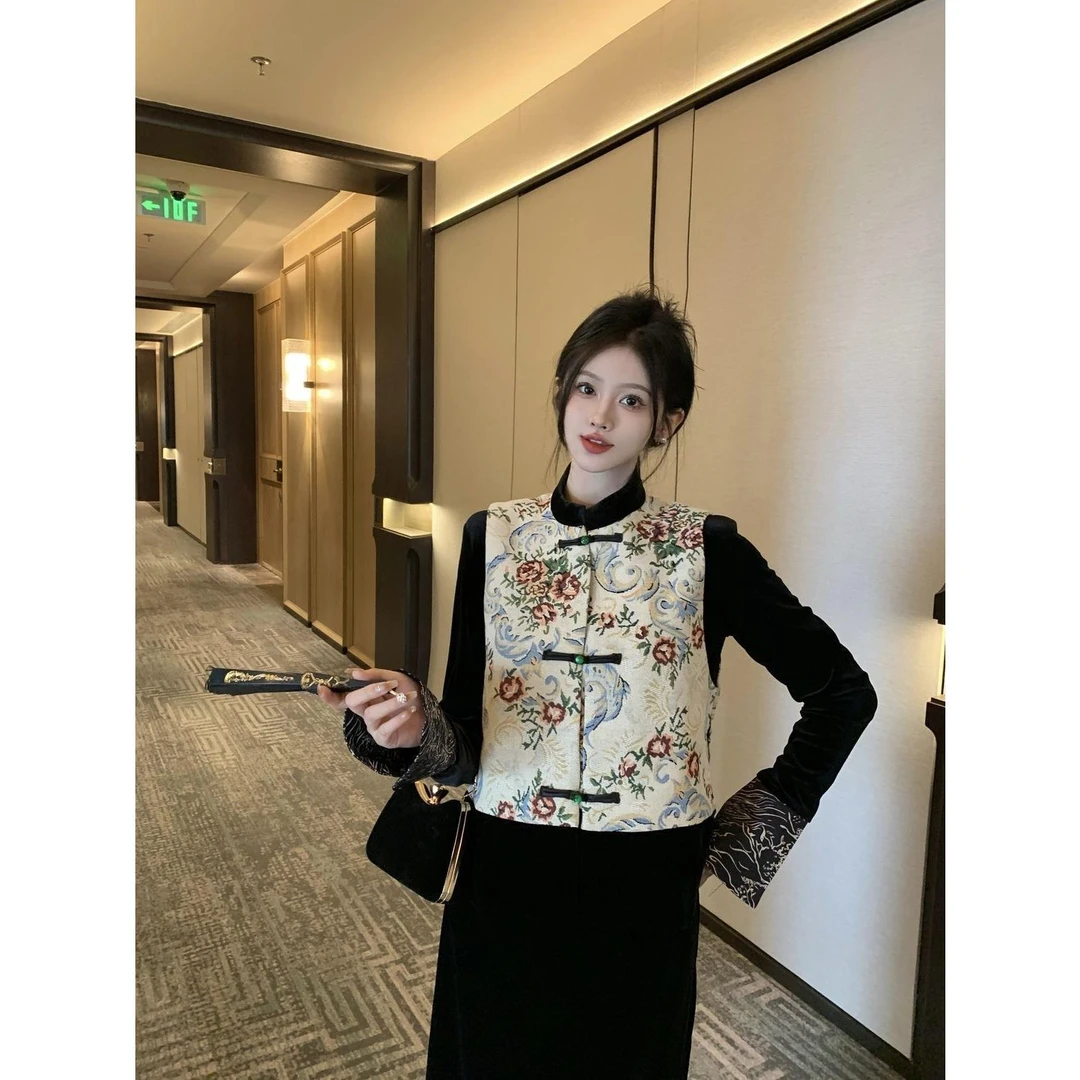 超大码适合斤青年胖秋冬穿着新中式国风长袖圆领棉%聚酯纤