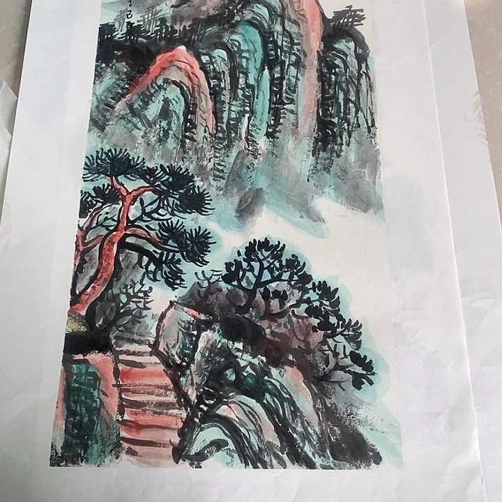 国画四尺四开手绘山水