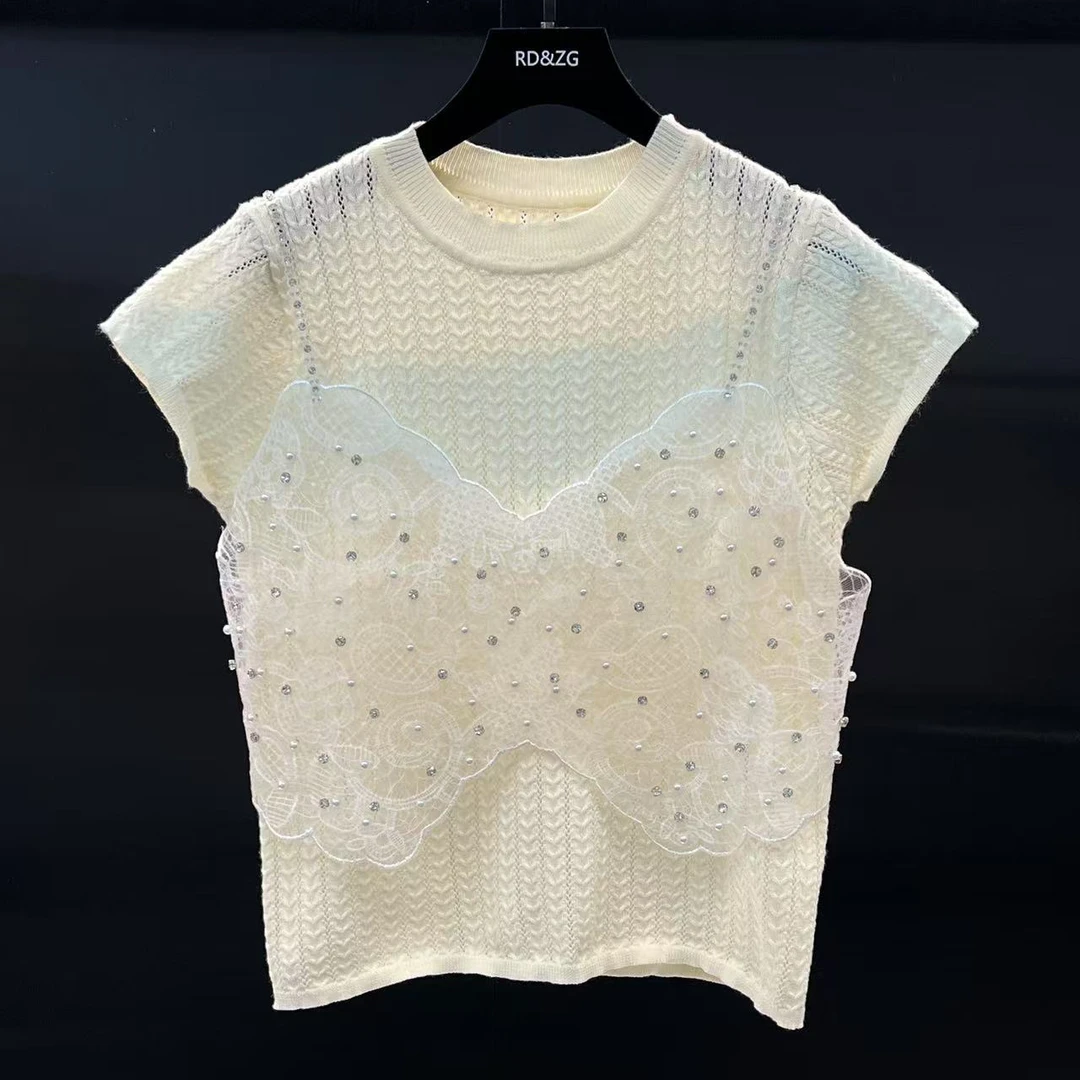 【蓦然回首】25款中式小香风短袖时尚百搭针织气质轻奢两件套女上衣