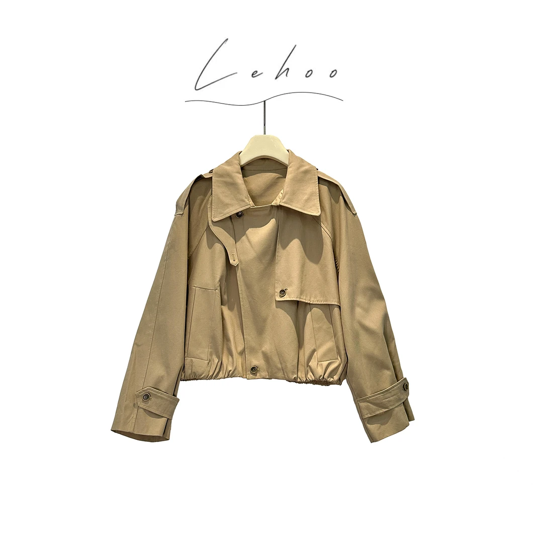 Lehoo|【短款风衣外套】气质百搭显瘦休闲短款外套
