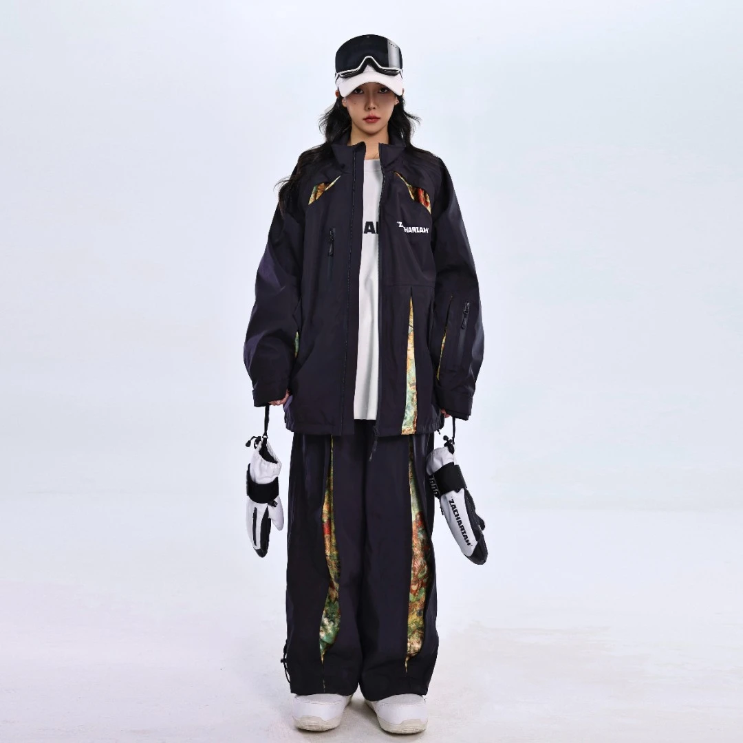 ZACHARIAH【黑鸦】中世纪复古拼色滑雪服防风防水单双板保暖套装