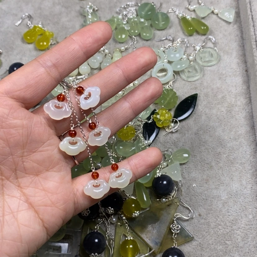 【闪购商品】未镶嵌蛇纹石玉挂件耳饰耳环项链