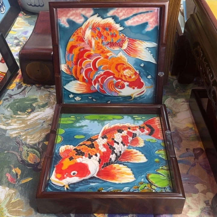 加大款瓷板画作品托盘墙画多功能