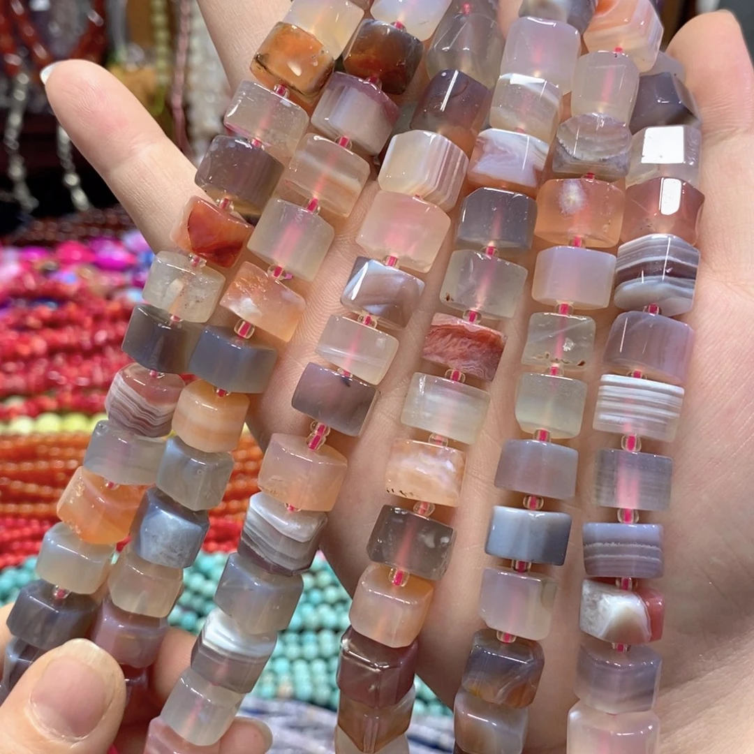 玛瑙/玉髓未镶嵌珠宝半成品盐源玛瑙一条卡13mm