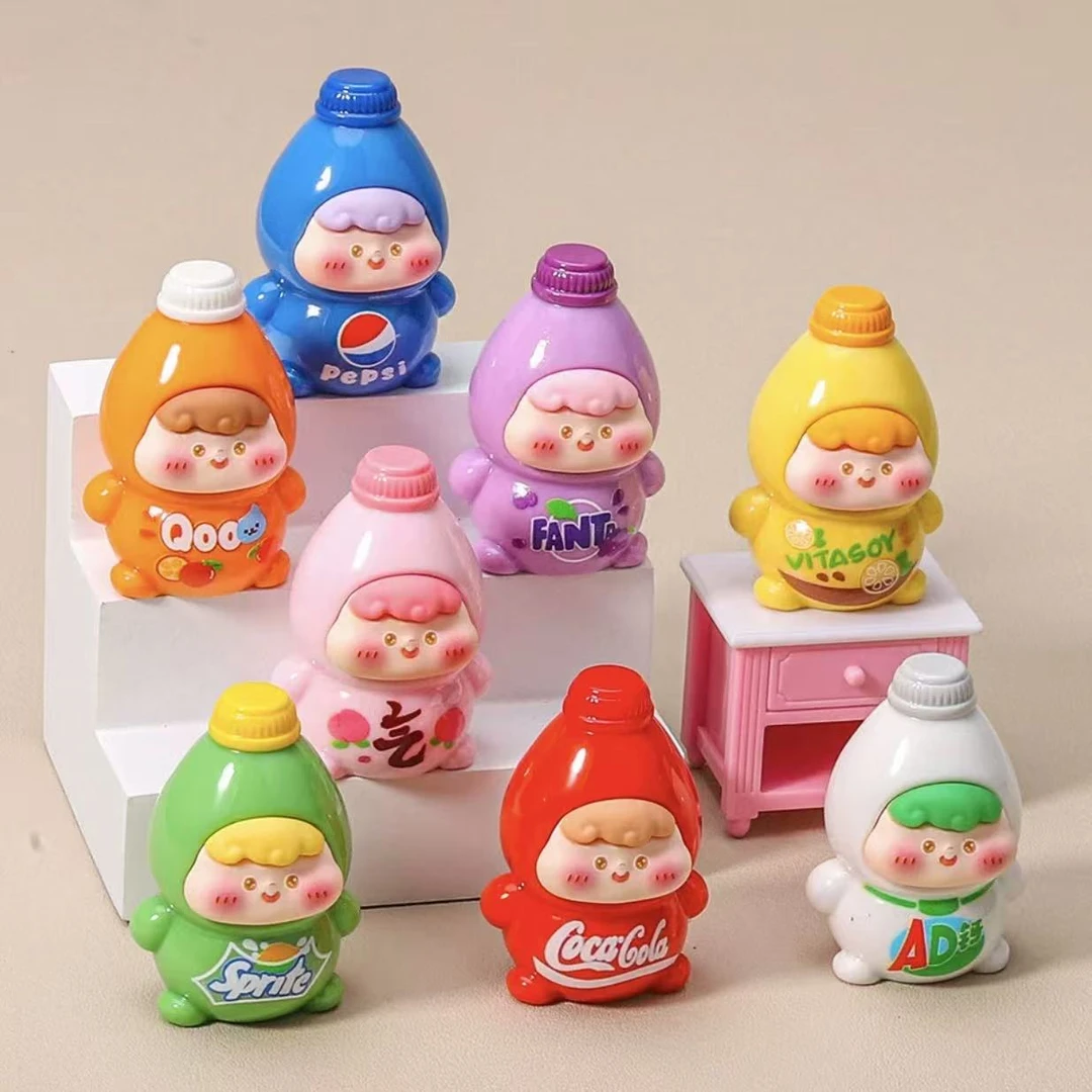 （直播链接）汽水果汁吨吨崽立体实色DIY树脂摆件