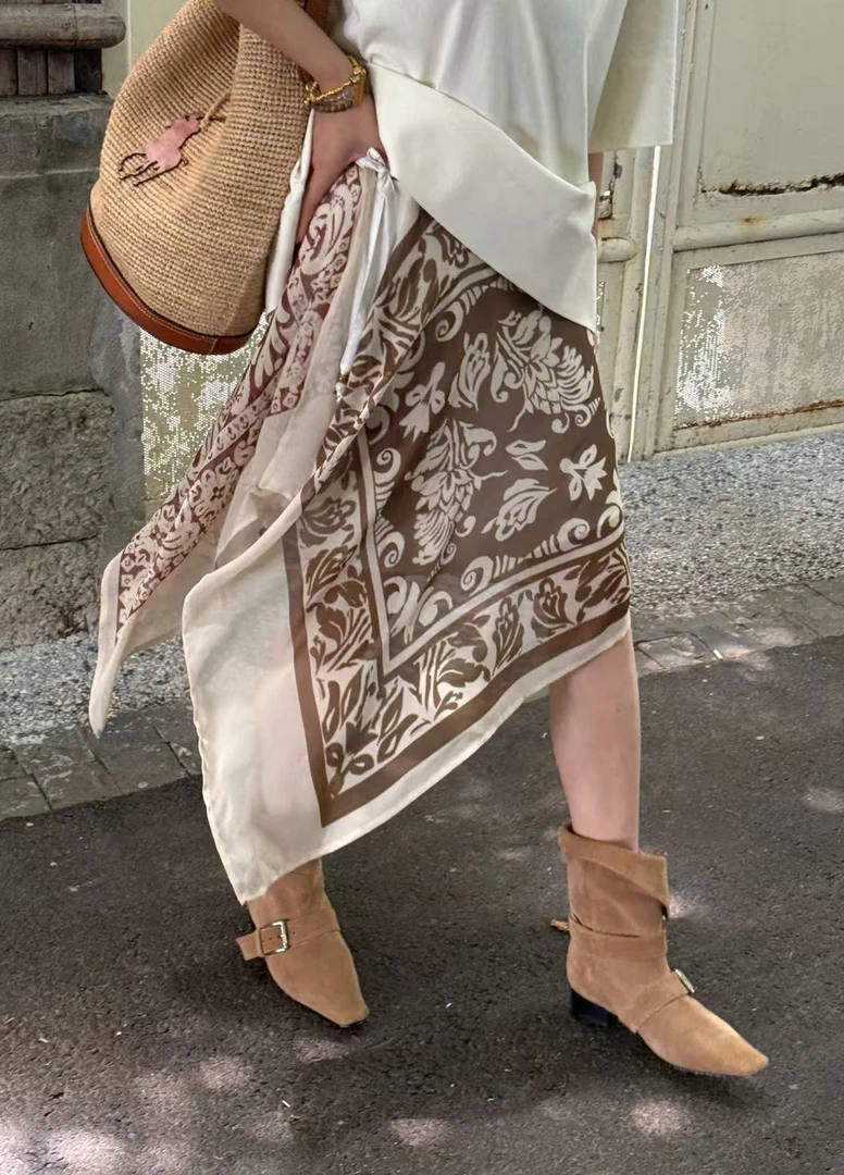 耶耶YEYE |"波西米亚风"艺术双面印花撞色小众裙59711