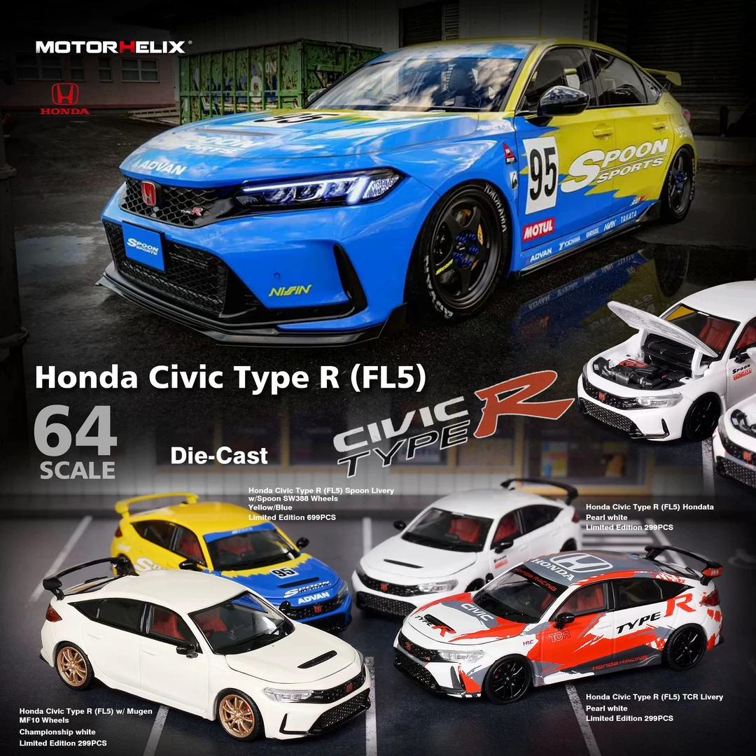 MOTORHELIX MH 1:64 本田思域Civic Type R FL5 spoon 合金车模