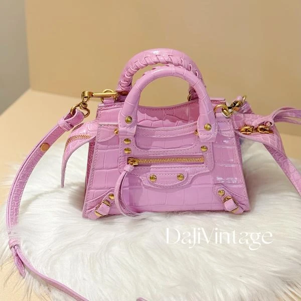 大吉中古/Balenciaga巴黎世家紫色mini机车包