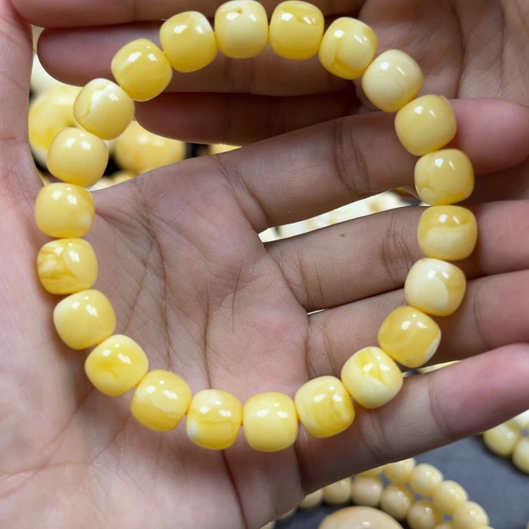 琥珀未镶嵌手串同料老邢手串10mm