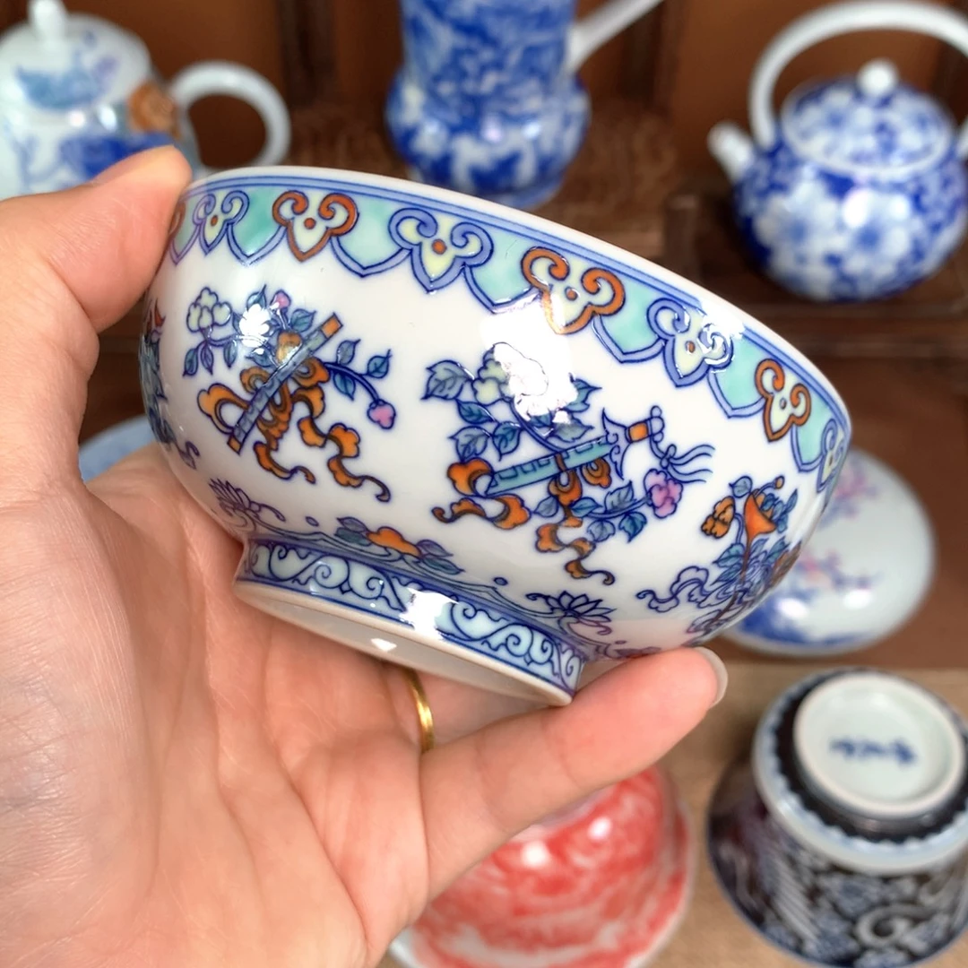 手工手绘八宝禅定杯