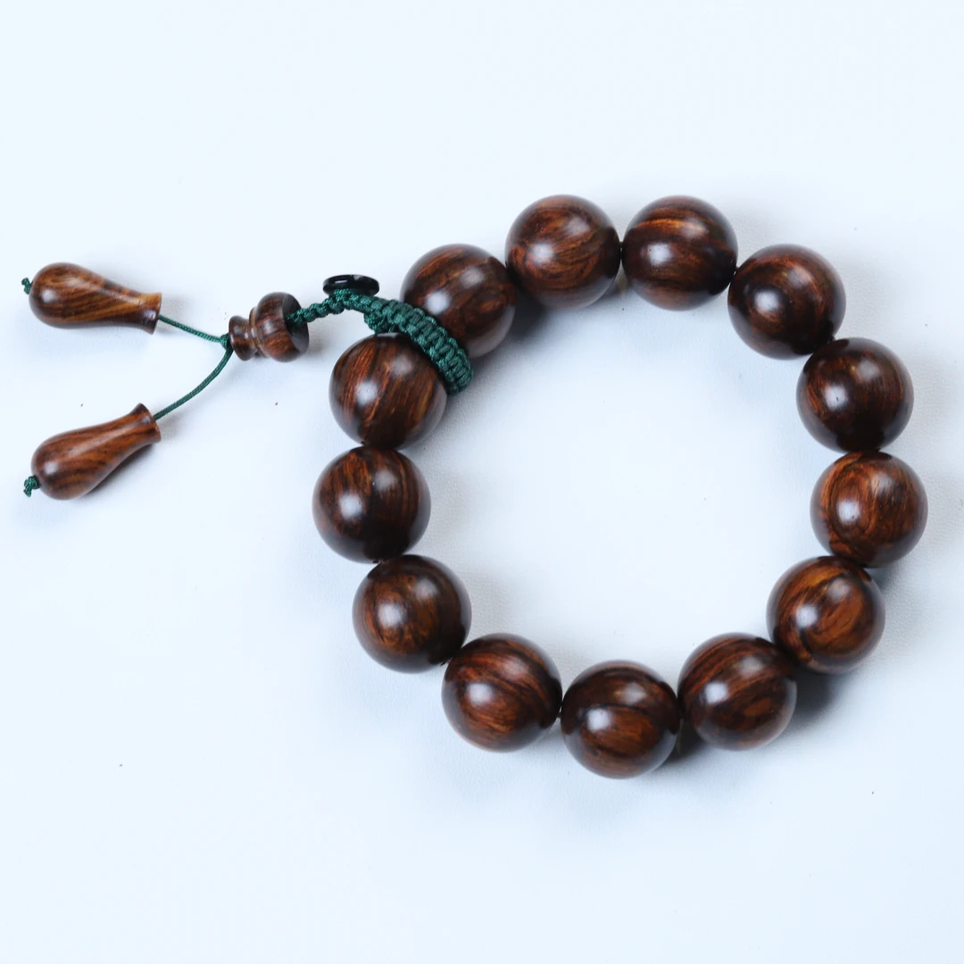 S0119-2海黄紫油梨老料大黑线18mm圆珠手串