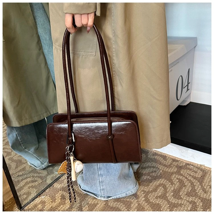 韩系氛围感劳拉饼干包斜挎腋下包高级感韩版女包波士顿包单肩包