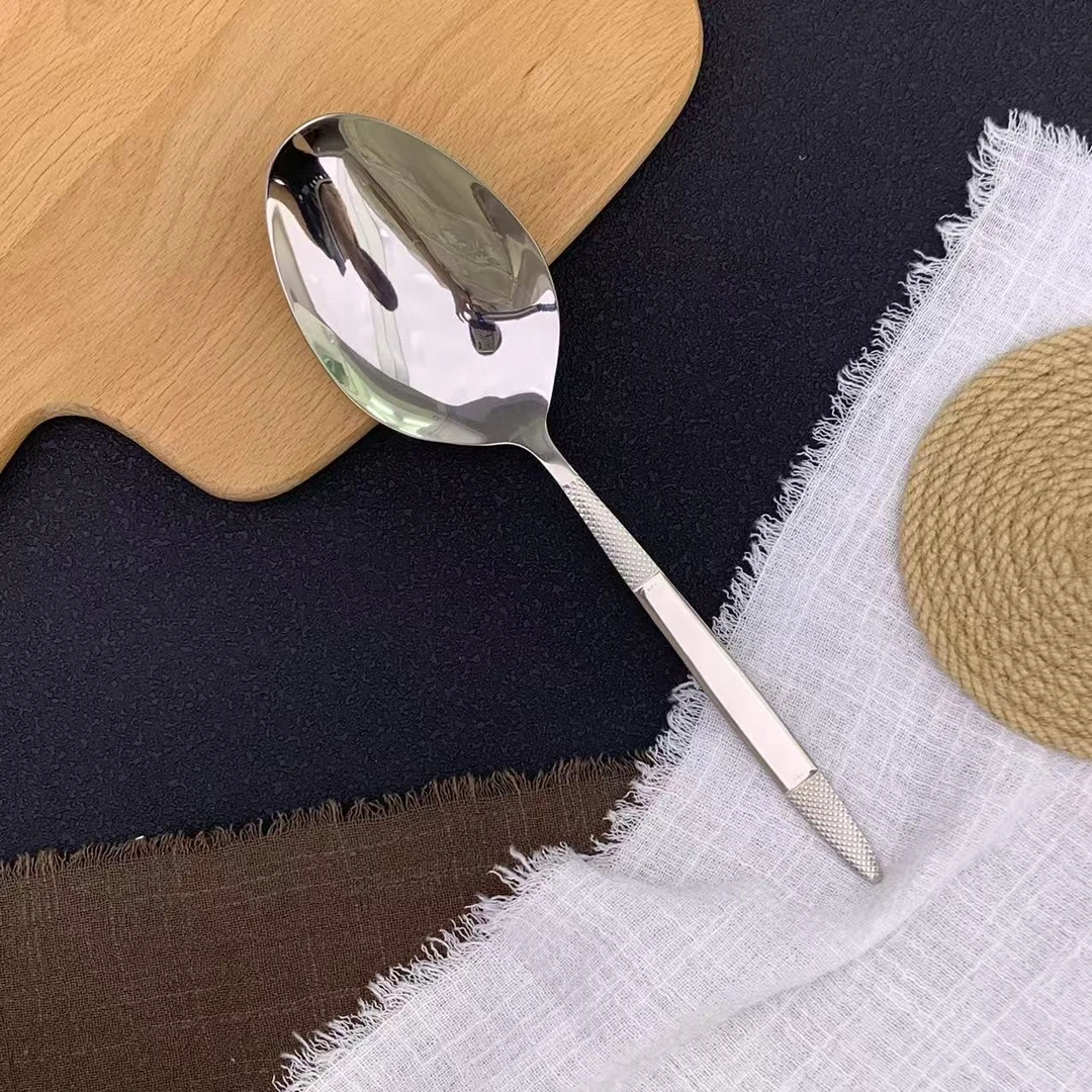 德国猎鹰18-10格纹大分餐勺