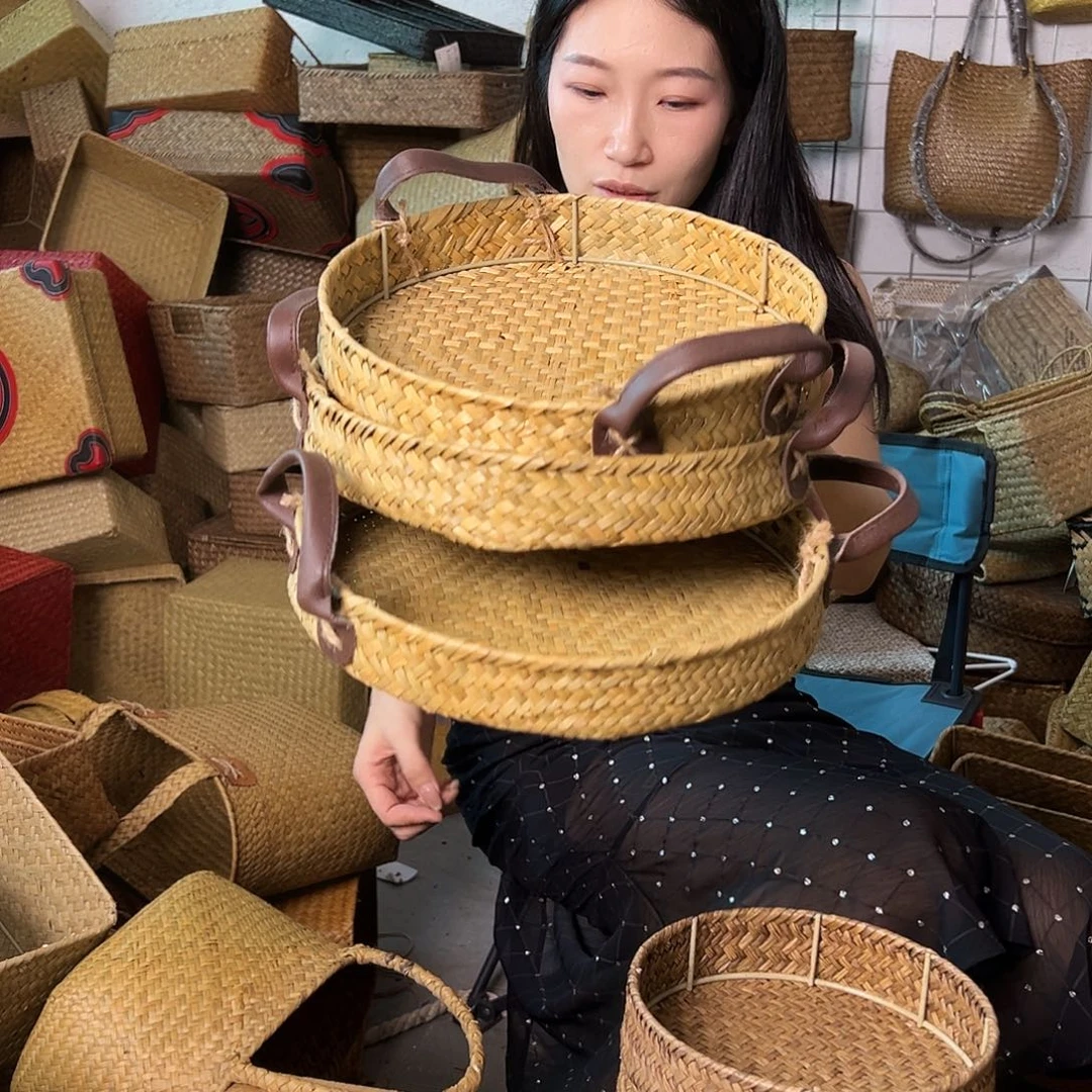 编织带草编包/草编收纳盒微瑕疵