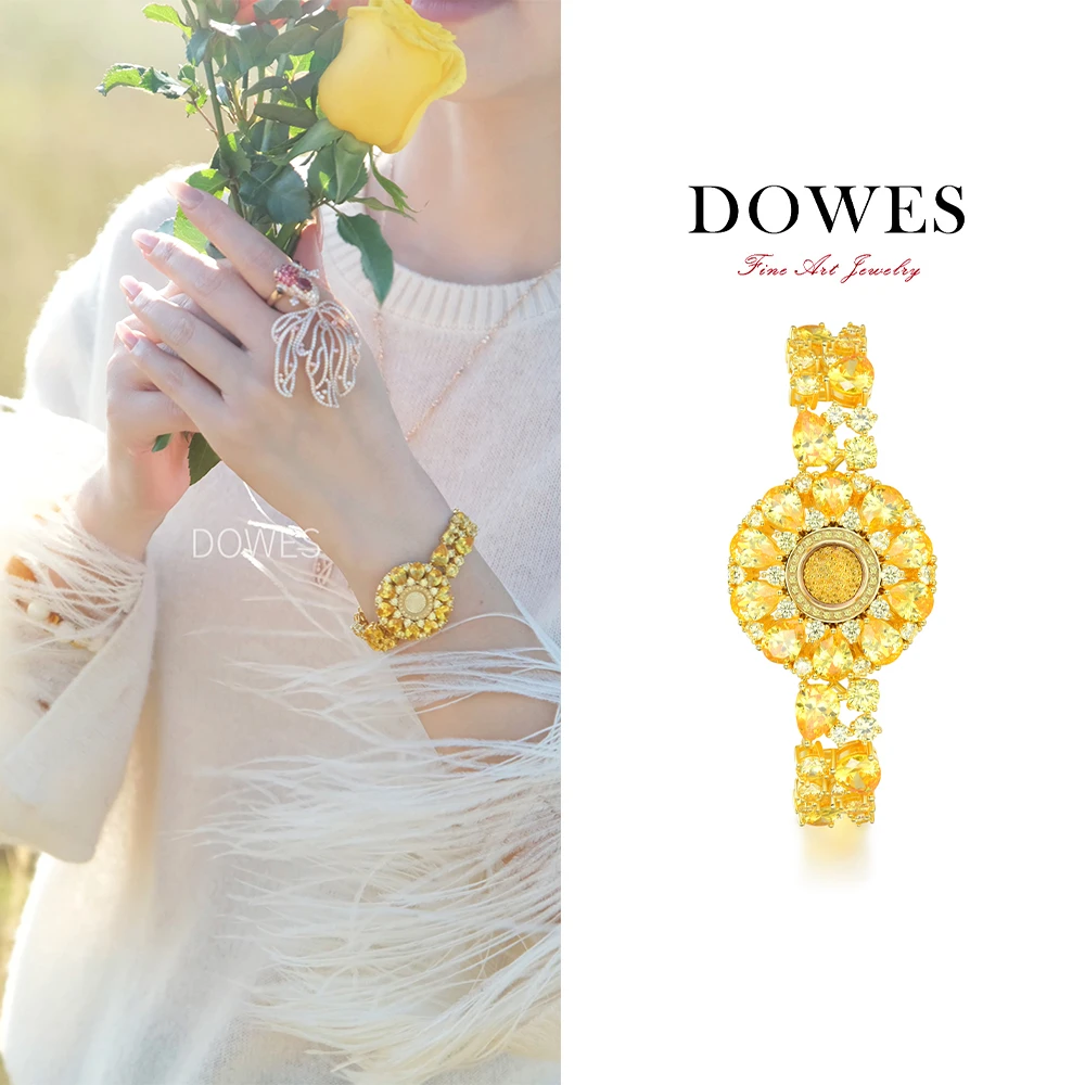 DOWES 925银合成锆石手链 【一抹骄阳】新款复古精致手饰手链轻奢
