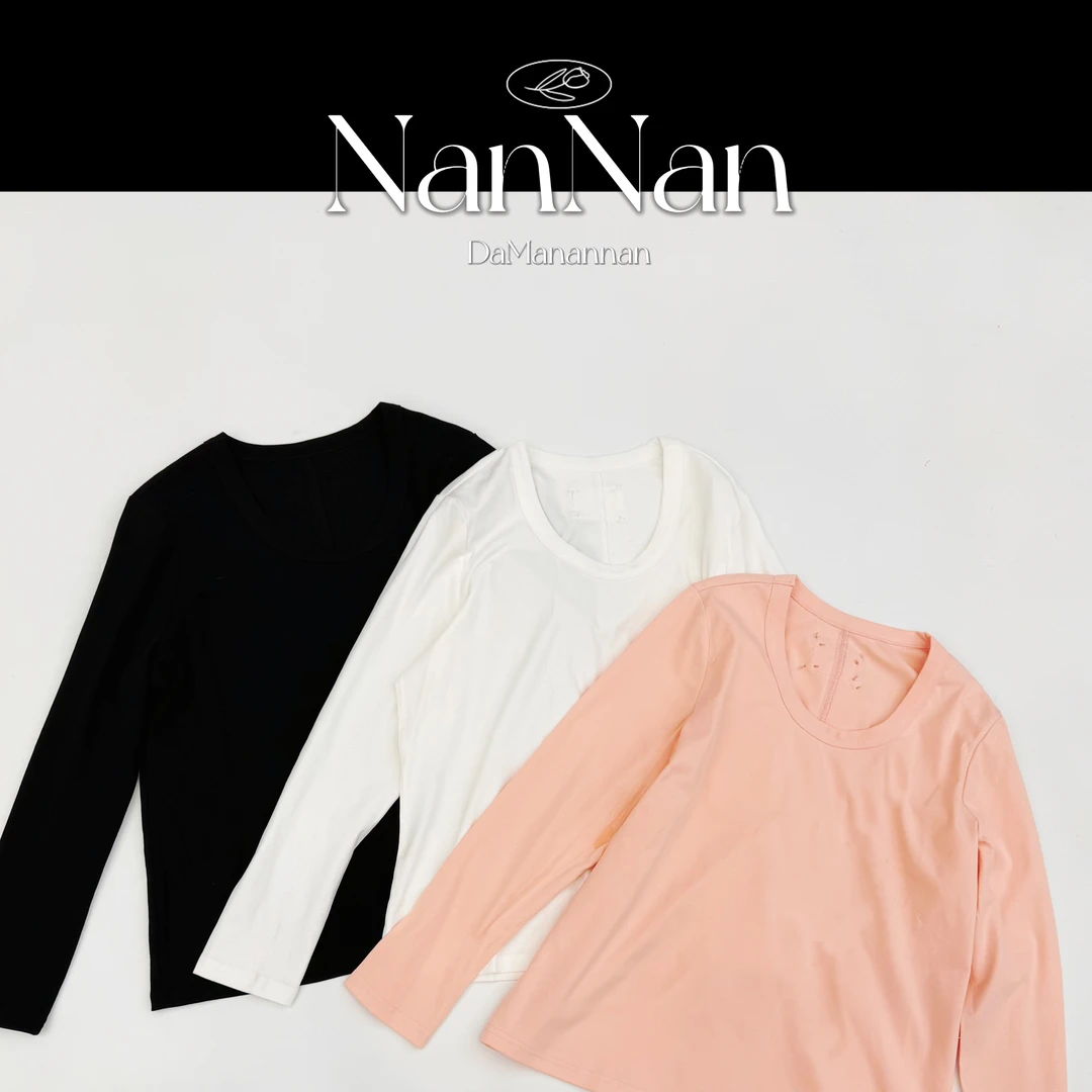 【楠楠推荐】春装新款V领棉感正肩打底衫C3005