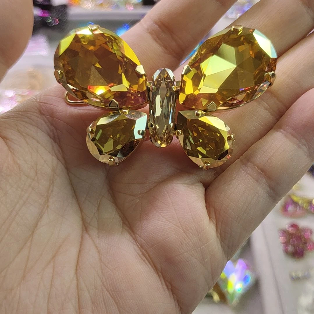 布艺非金属大大蝴蝶蛙扣