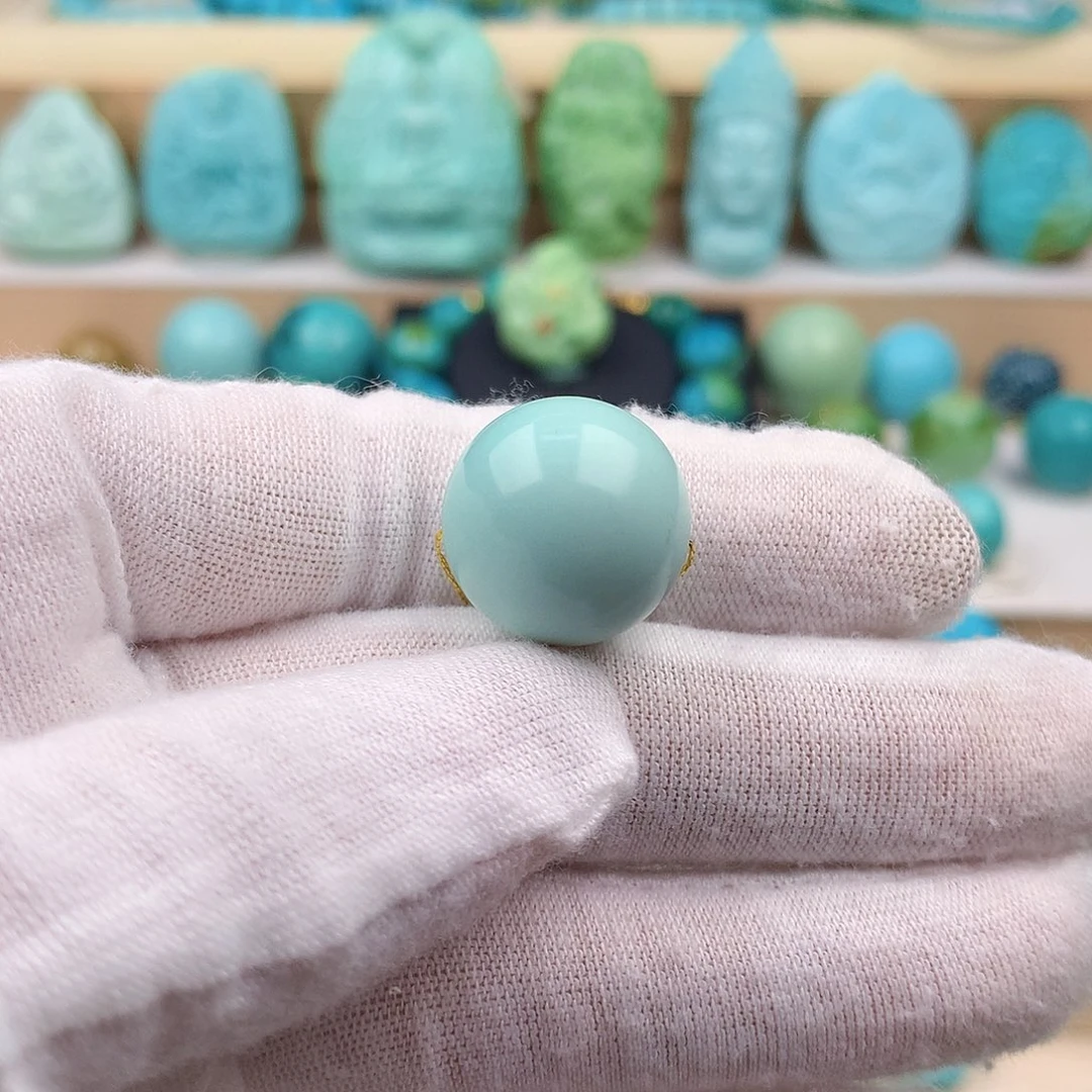 未镶嵌绿松石珠宝奇石17.2mm