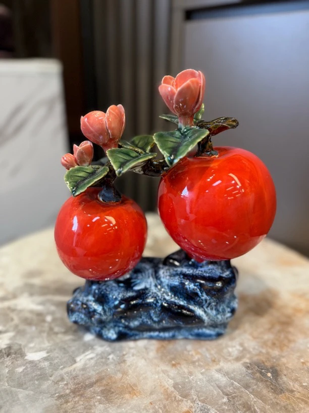 【开心孖宝红福苹果】石湾公仔尺寸长度18高度22