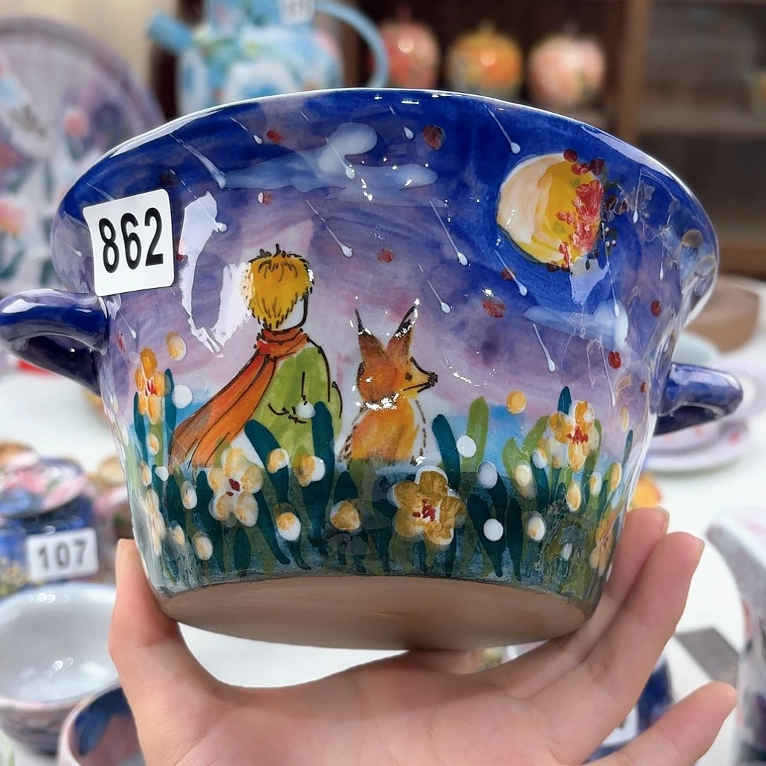 景德镇手绘高温釉下彩陶瓷茶具