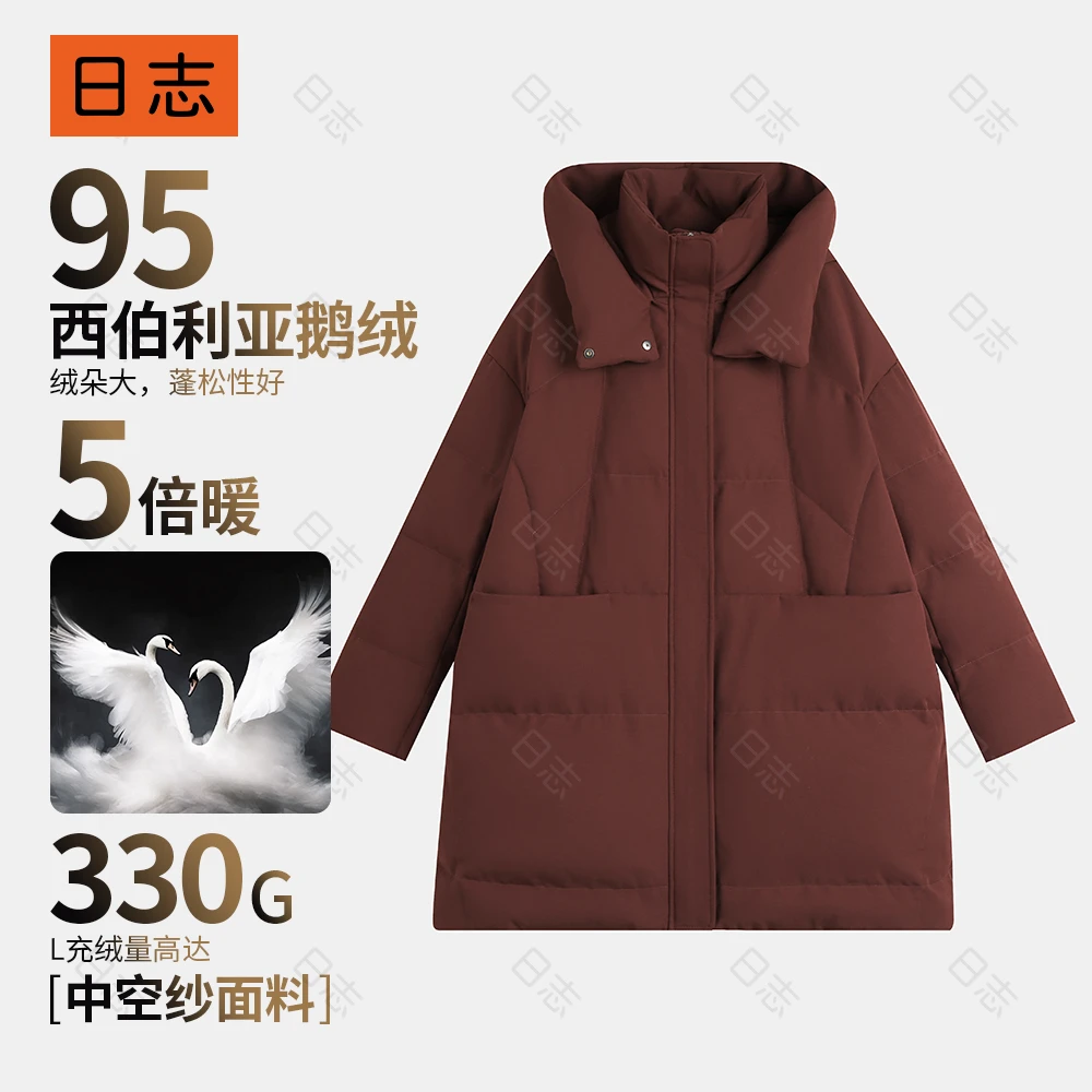 日志【暖纱系列】95鹅大拉2.0绒服中空纱收腰连帽羽绒服DDS4Y506