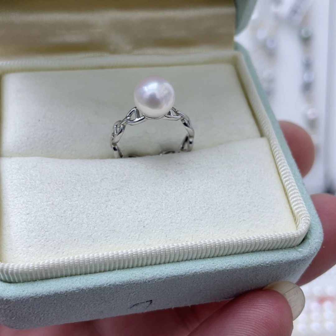 海水珍珠戒指银S925镶嵌