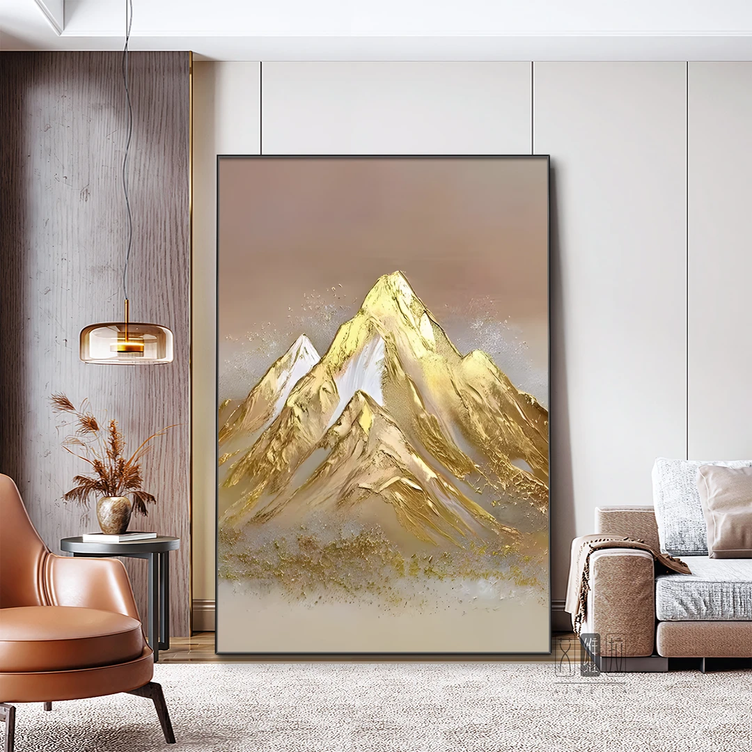发财金山装饰画现代轻奢风客厅落地画沙发墙壁画入户玄关走廊挂画