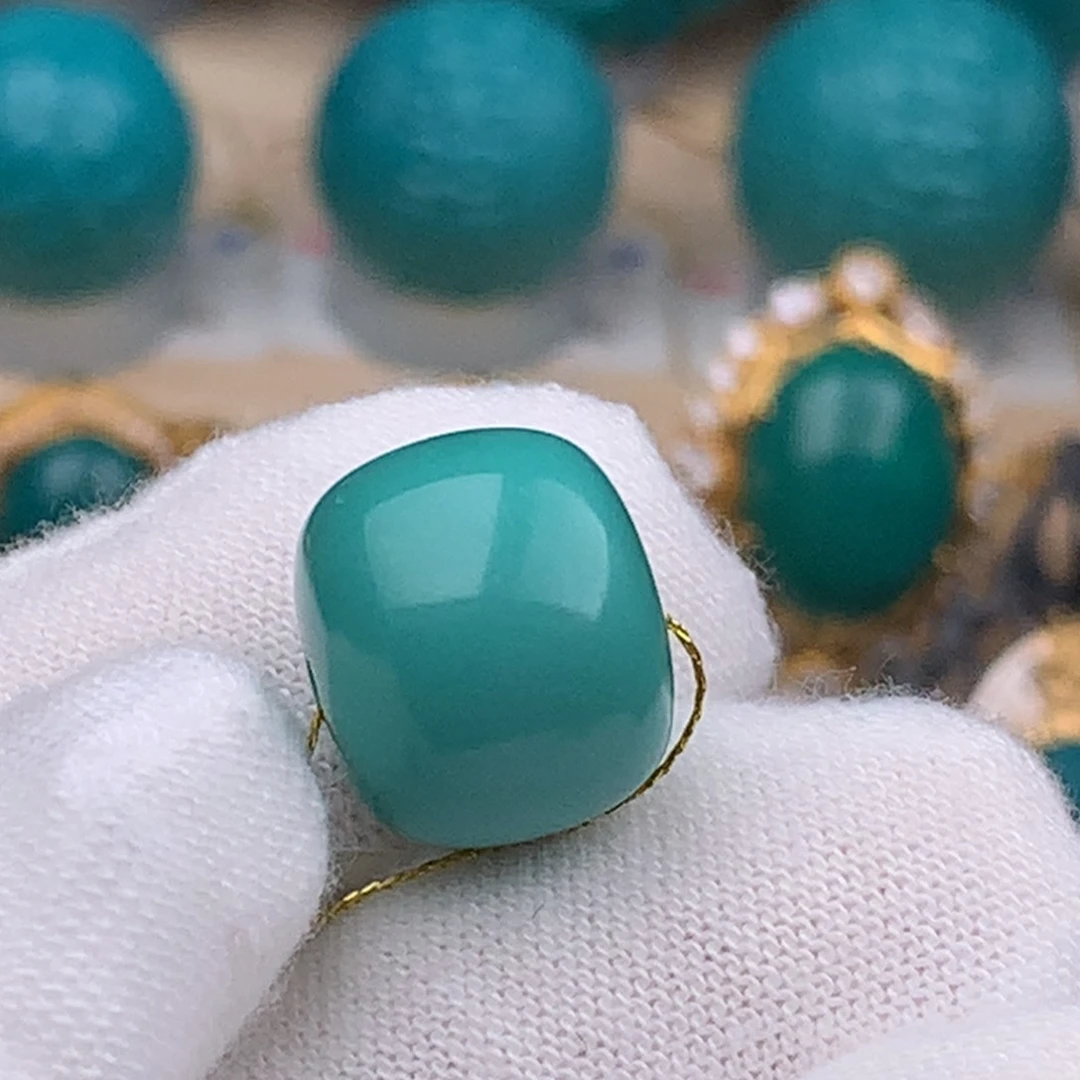 未镶嵌绿松石珠宝奇石14mm