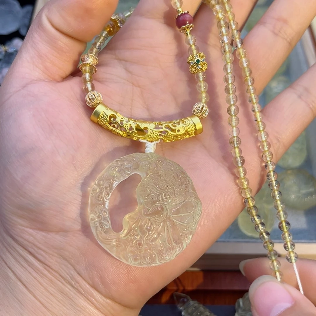 水晶颈饰未镶嵌咩***Ꮤ黄水补差68