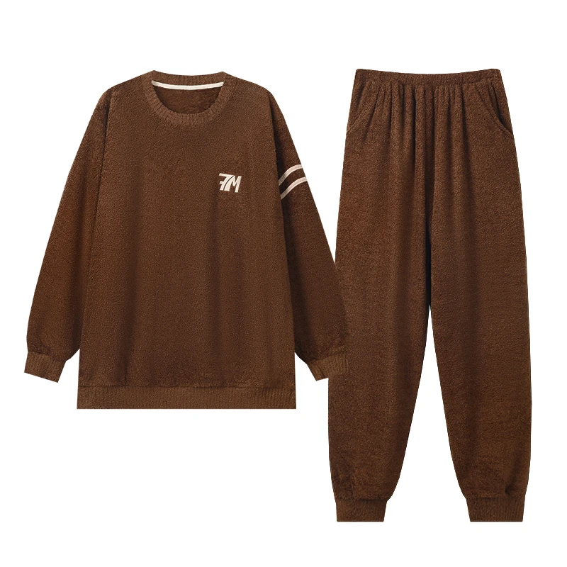 玛万生活冬季半边绒套头家居服-男款