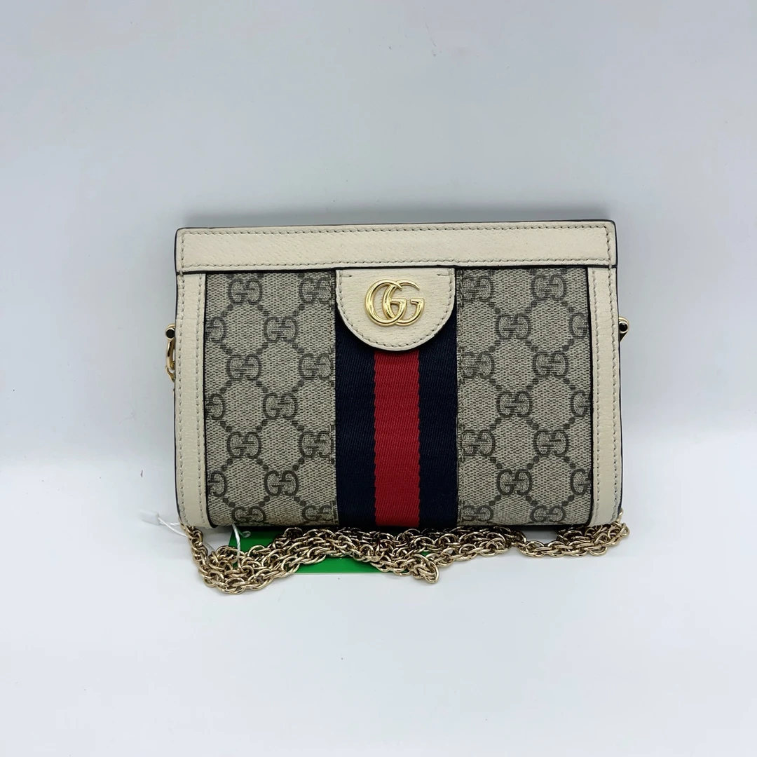 95新 GUCCI/古驰 老花mini夹子包 1528 1596