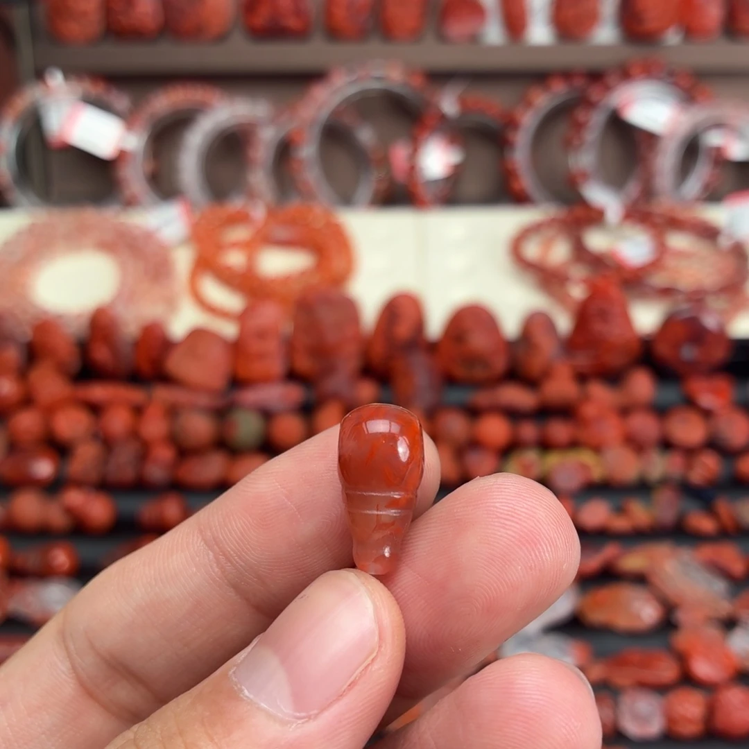 南红玛瑙未镶嵌颈饰三通10+