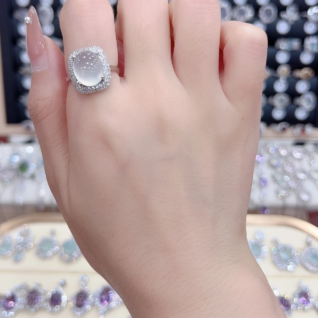 荒***年银S925镶嵌戒指水晶