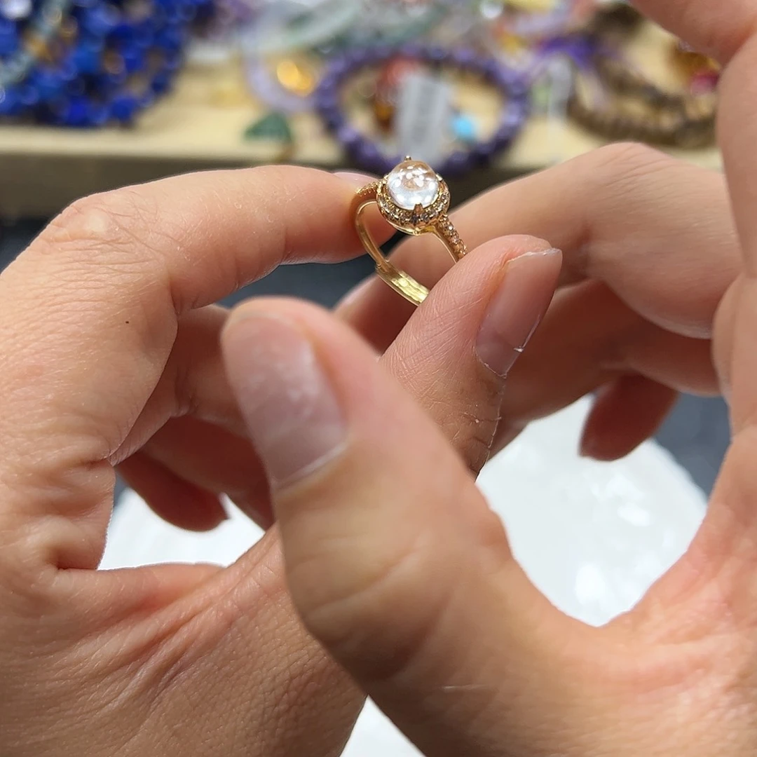 烟晶手链银S925镶嵌白水晶戒指