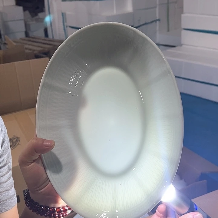 瓷片云梦青瓷十英寸圆锥盘一个包邮