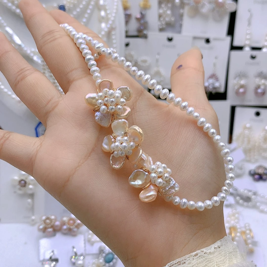 银S925镶嵌耳饰淡水珍珠?**?