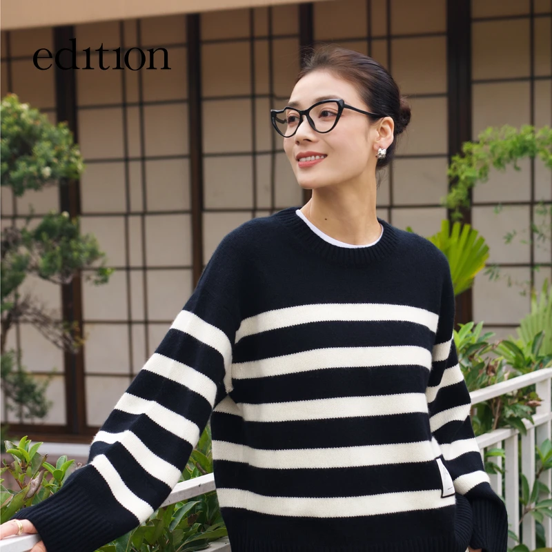 【云朵绵羊毛】edition冬季款山羊绒条纹毛衣#EBD4SWT009