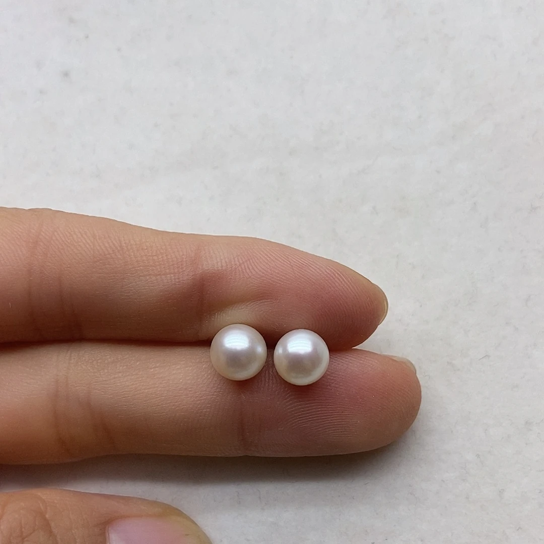 海水珍珠银S925镶嵌耳饰