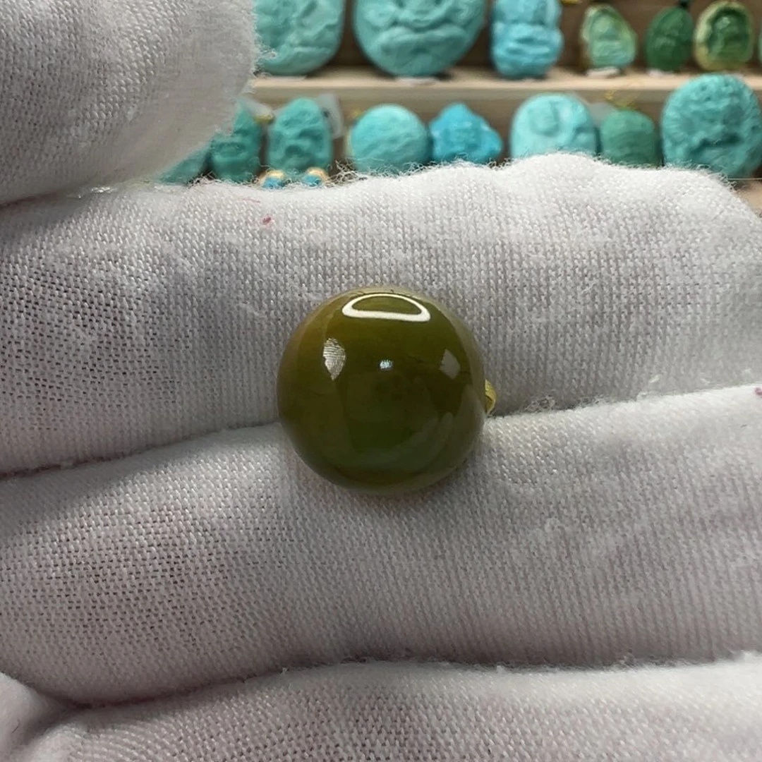 未镶嵌绿松石圆珠12.9mm