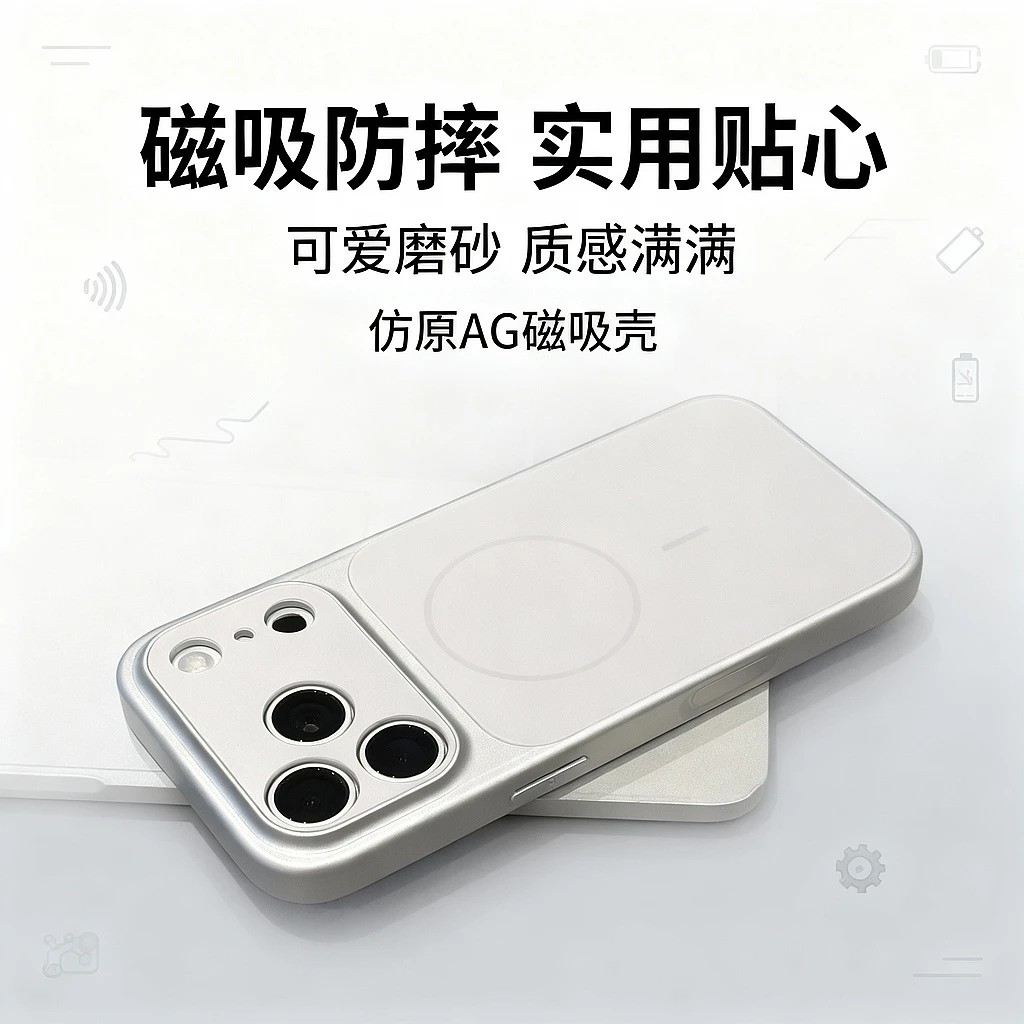 欧克里里秒变17适用苹果16/15promax手机壳17磨砂磁吸壳14/13套