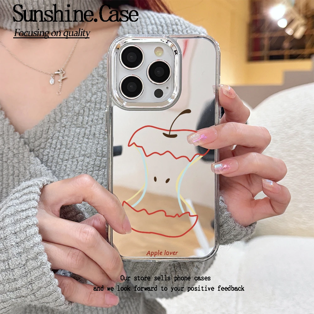 苹果核镜面手机壳电镀框适用苹果16pro/15华为oppo小米vivo