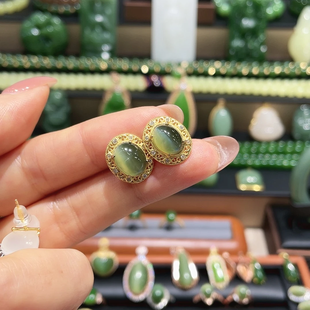 和田玉银S925镶嵌戒指