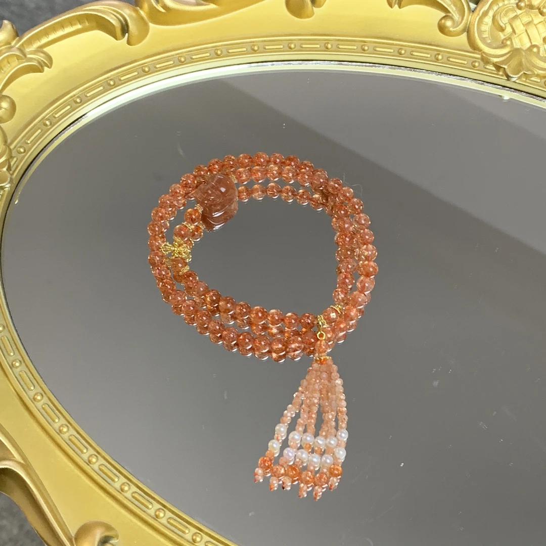 •天然金太阳貔貅双圈流苏设计手链B171多样性发其一哦