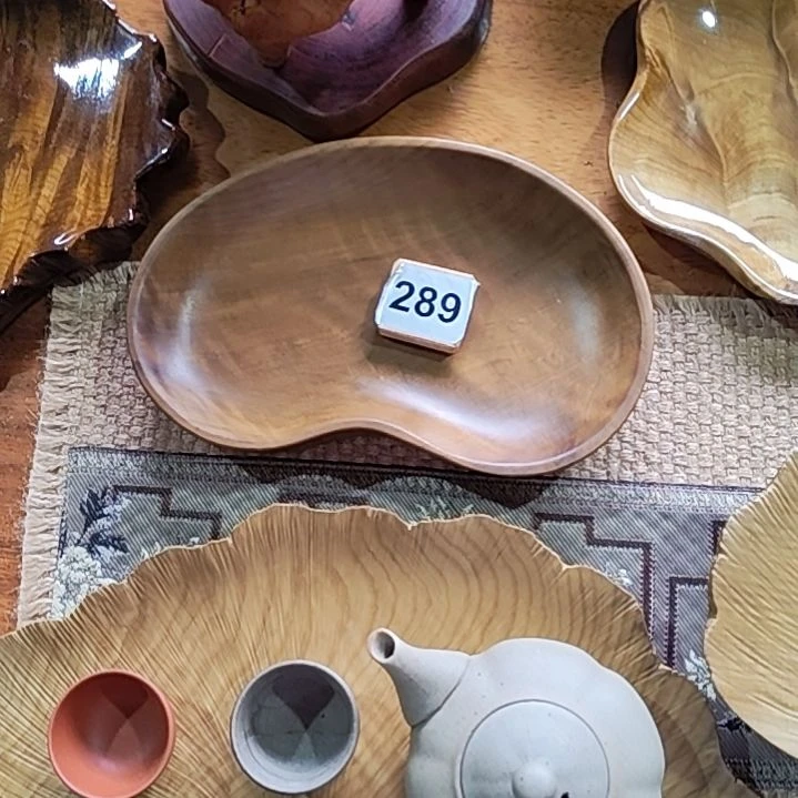 腰果形茶果盘楠木