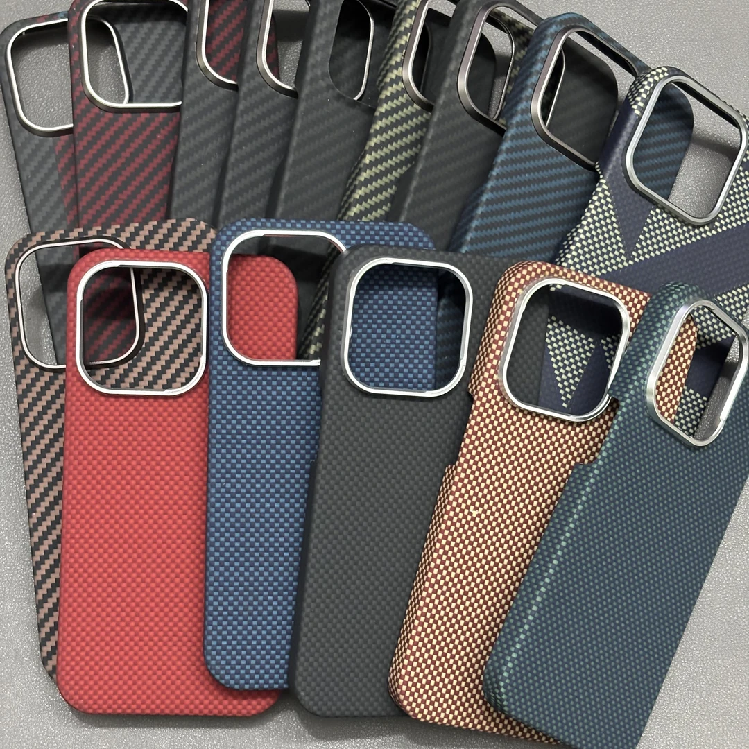 适用于苹果15Pro凯夫拉手机壳全新微瑕芳纶纤维材质