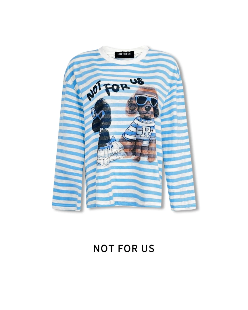 NOT FOR US25SS蓝色条纹小狗长袖