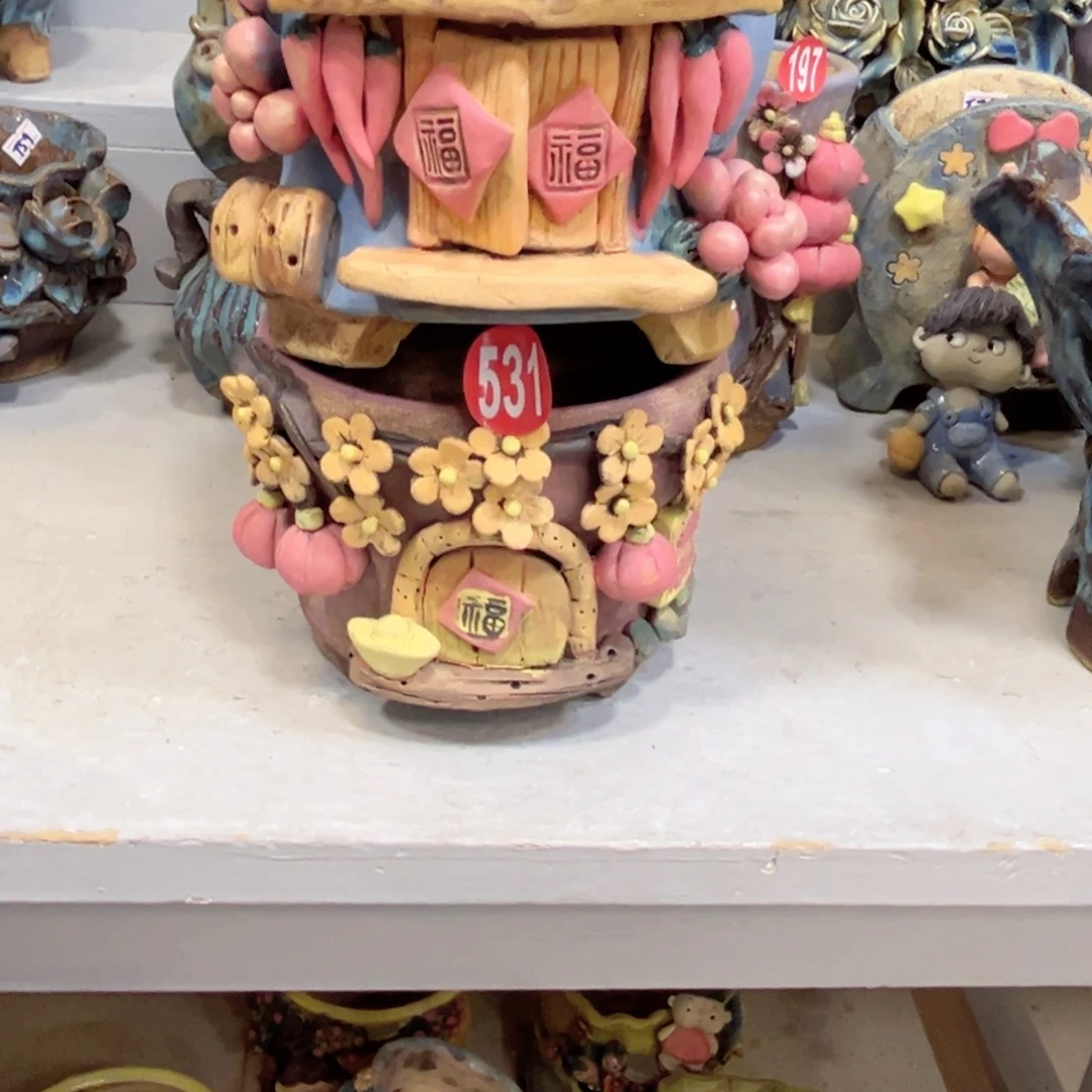 陶瓷魔****灵微瑕531 号陶然花盆